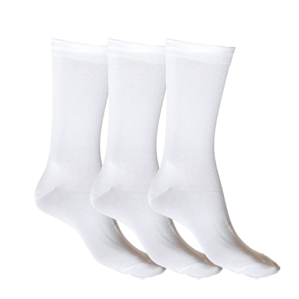 Loose Top Cotton Sock with Tough Toe™ White - 3 Pack Sale