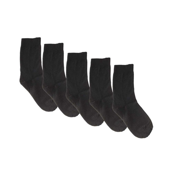 Black Fine Ribbed Kids Sock - 5 Pack Special