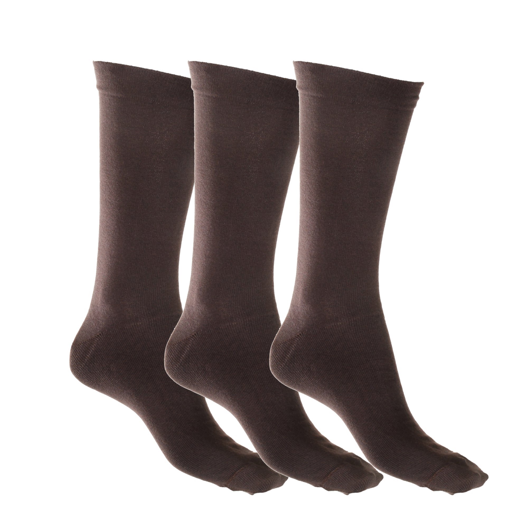 Loose Top Cotton Sock with Tough Toe™ Chocolate - 3 Pack Sale