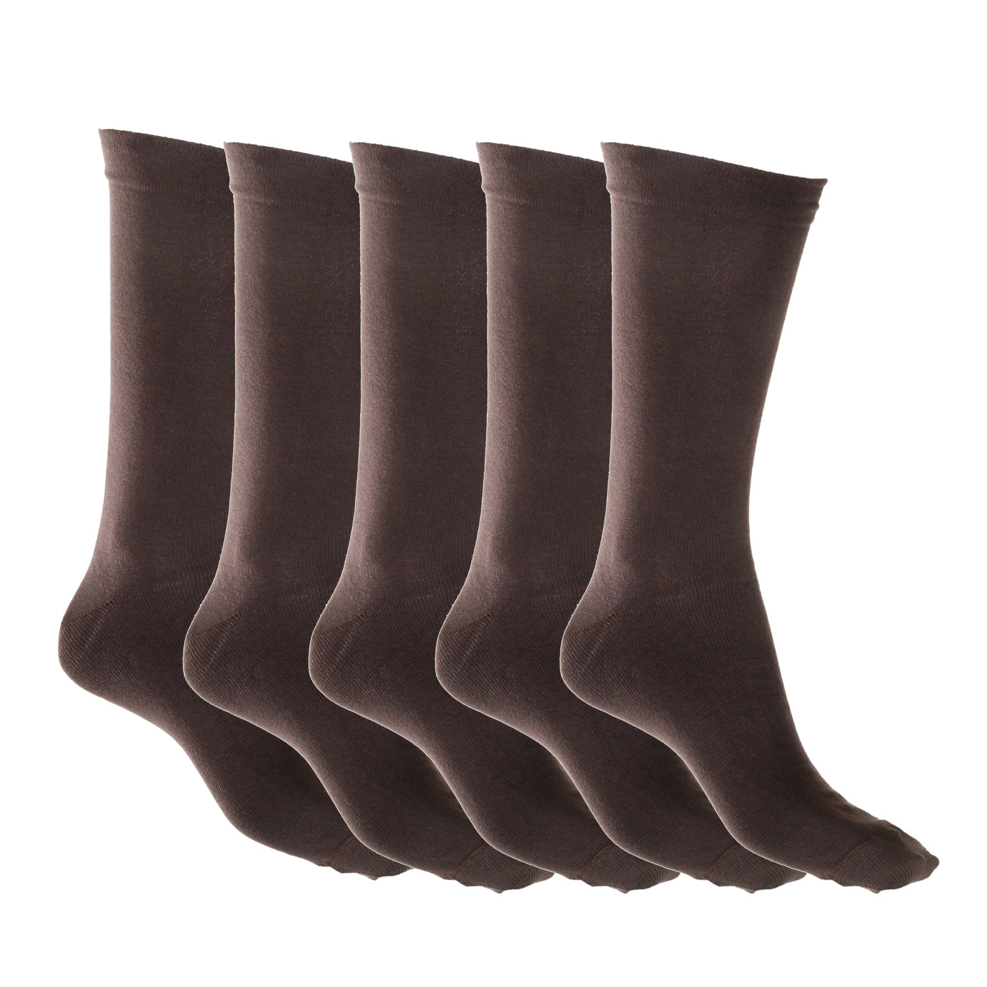 Loose Top Cotton Sock with Tough Toe™ Chocolate - 5 Pack Sale